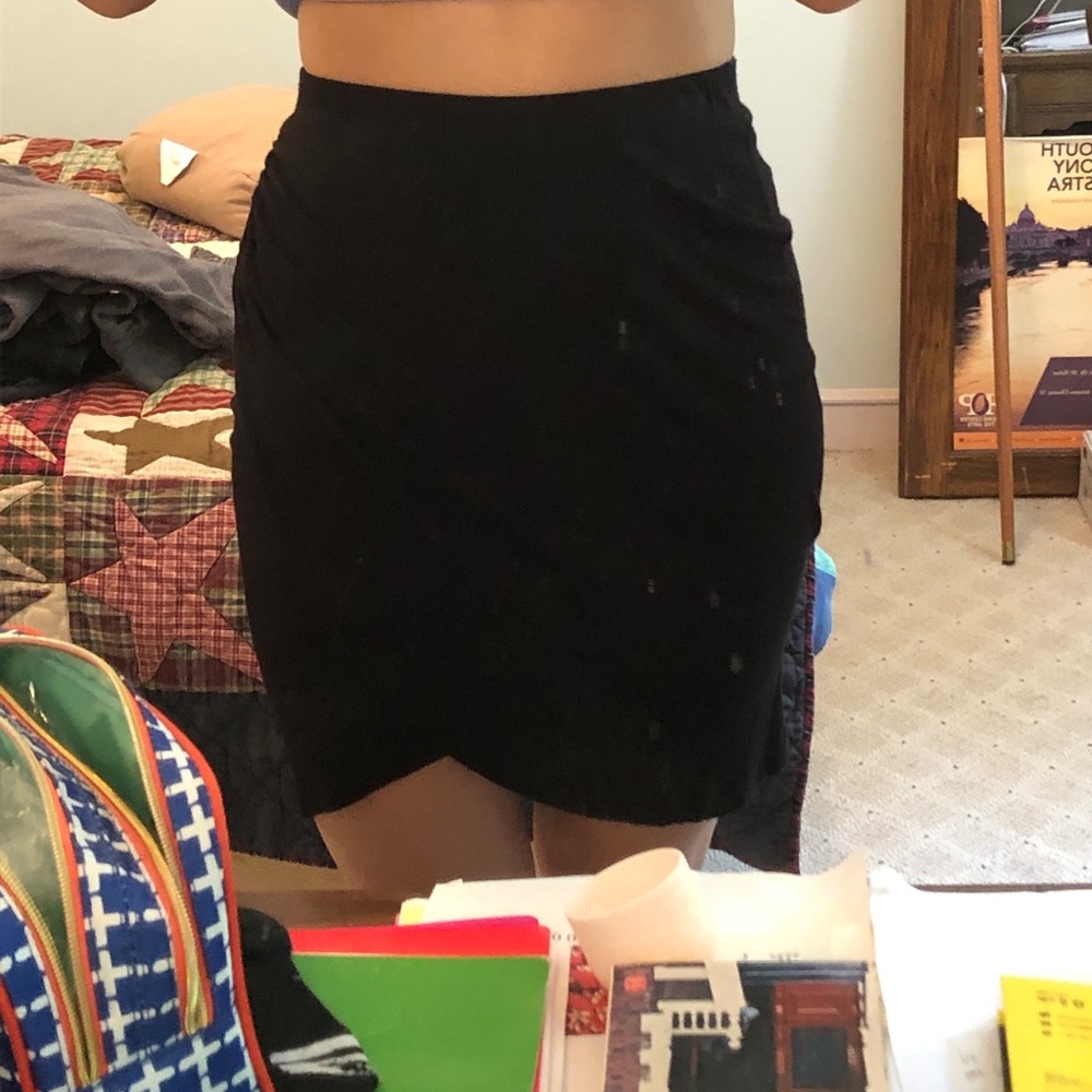Black wrap skirt